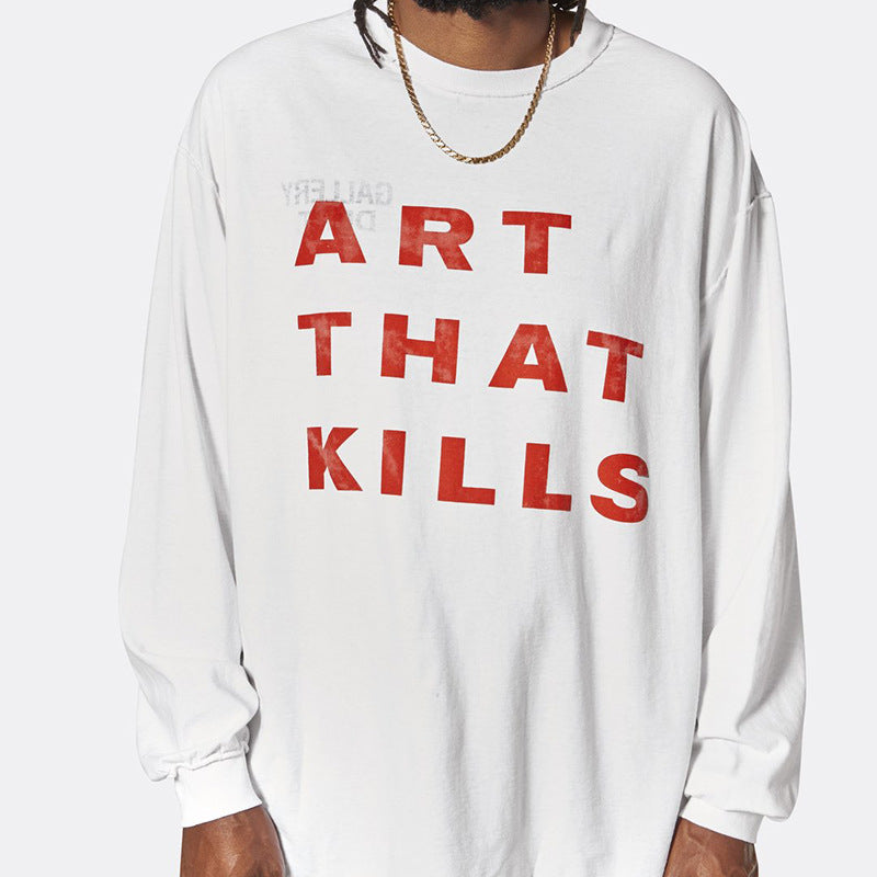 Gallery Dept T-shitrs Cotton Long Sleeve T-shirt Loose