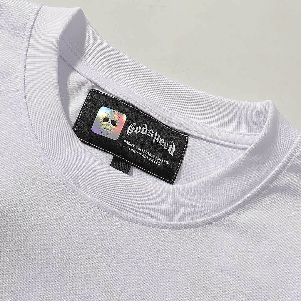 Godspeed T-shirts Great Western Skull Denim Cactus Print Cotton Casual Short Sleeve Men and Women