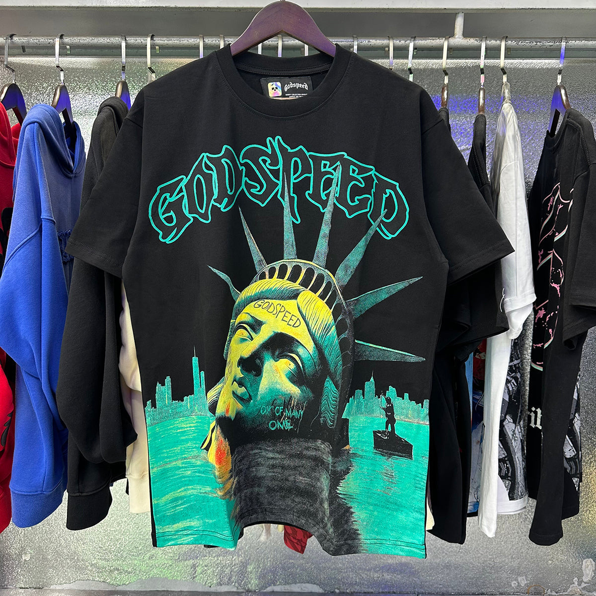 Godspeed T-shirts Drowning Free Muse Printed Cotton Crew Neck Short Sleeve Men and Women