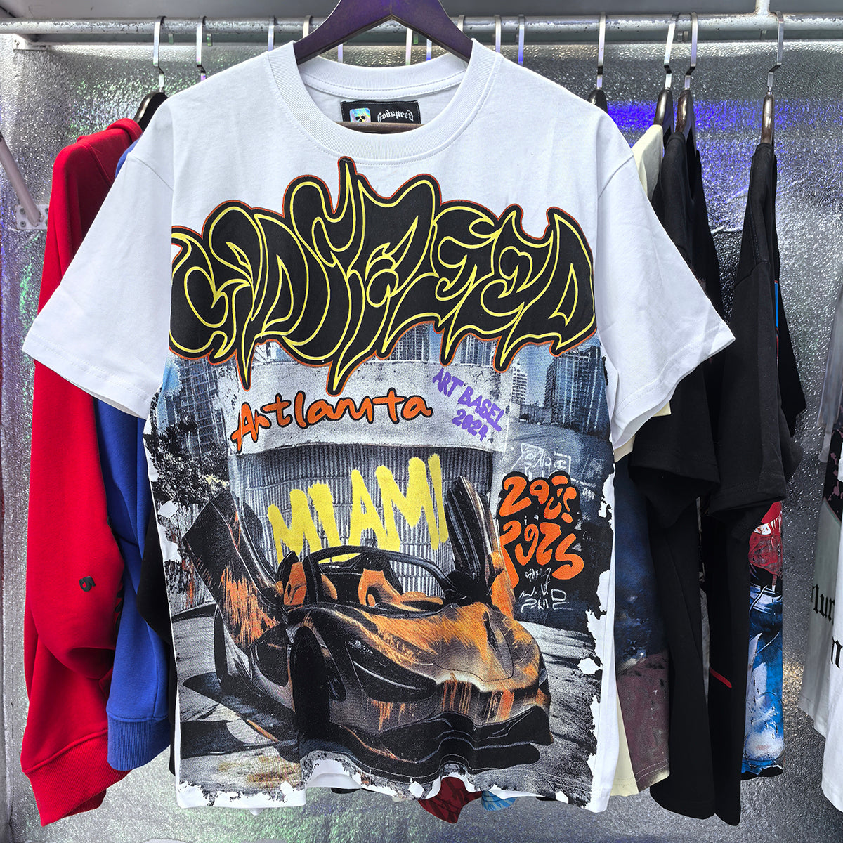 Godspeed T-shirts Atlanta Supercar Printed Cotton Casual Short Sleeve Men and Women