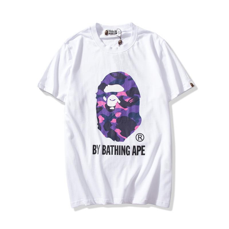 Bathing Ape T-Shirt Colorful Avatar Print Male and Female Couples Wear Youth Casual Top