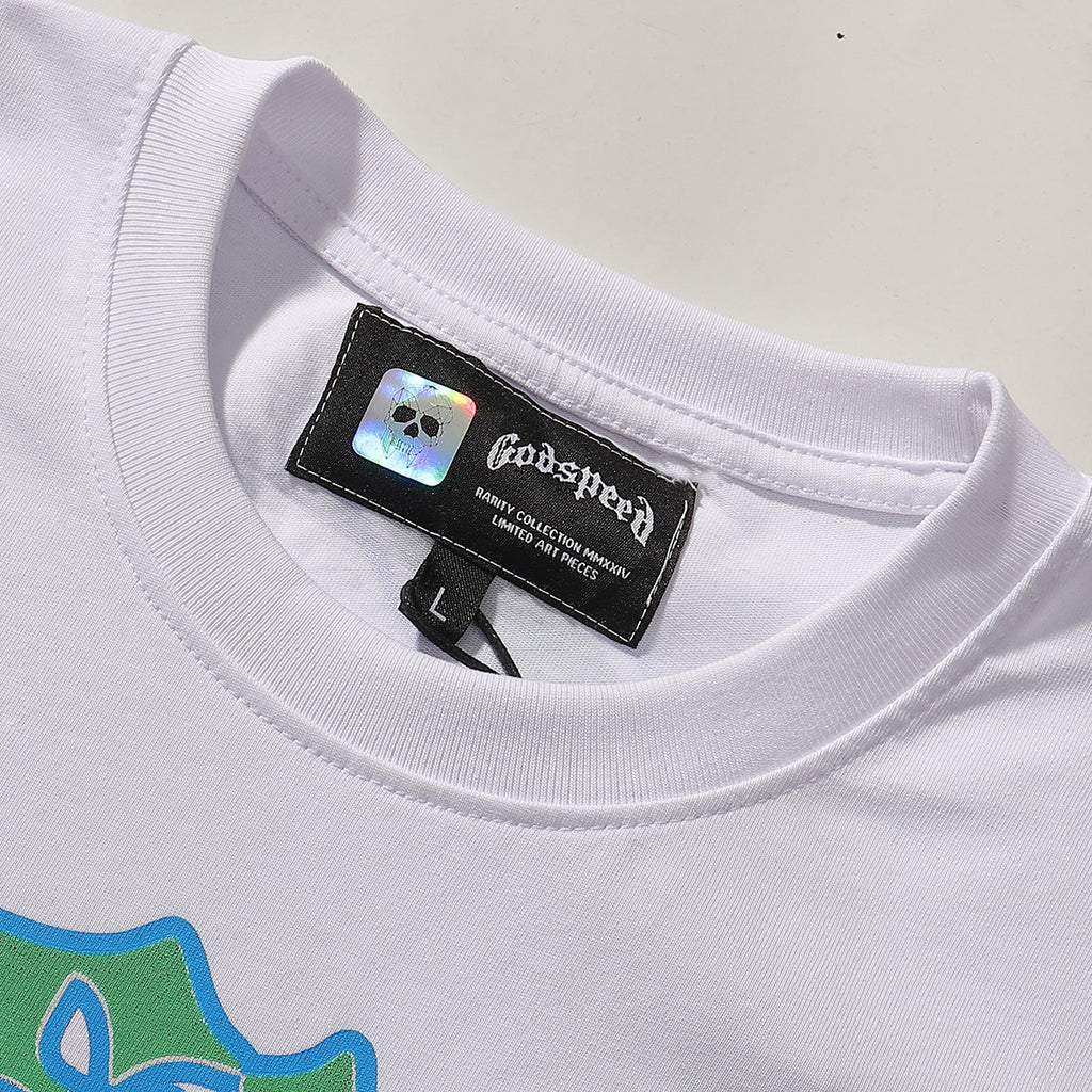 Godspeed T-shirts Play Card Magician Printing Cotton Casual Crew Neck Short Sleeve Men and Women