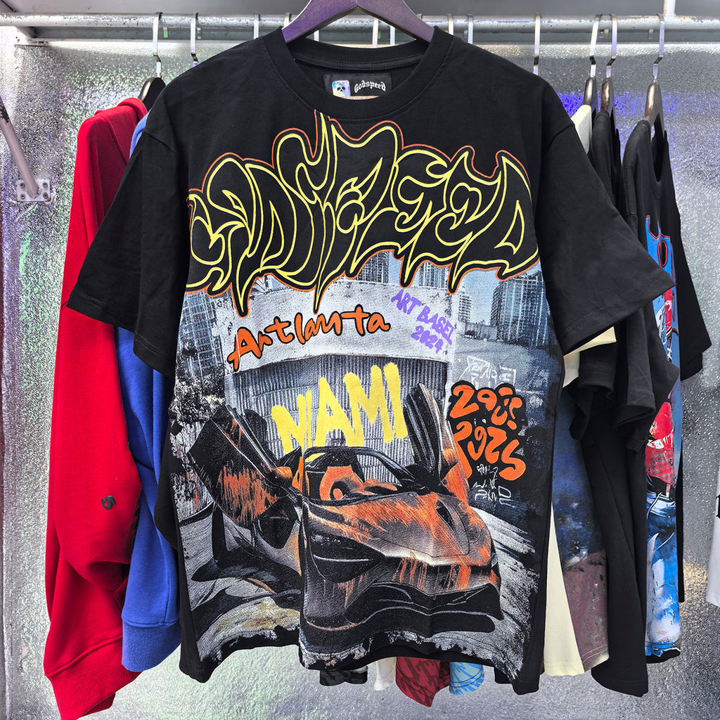 Godspeed T-shirts Atlanta Supercar Printed Cotton Casual Short Sleeve Men and Women