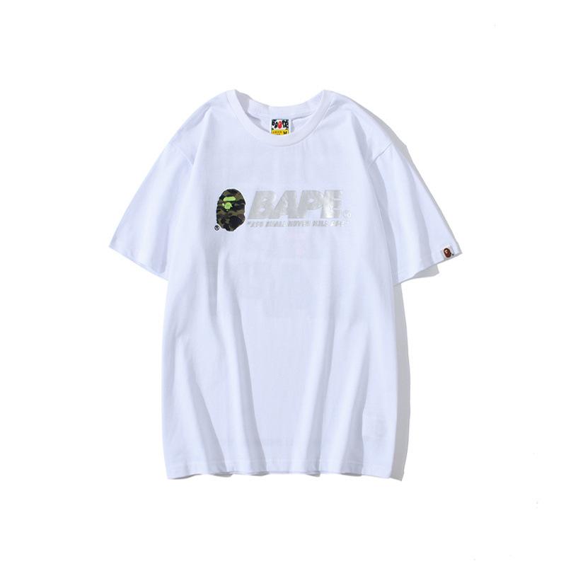 Bathing Ape T-Shirt Summer Short Sleeve Letter Print Round Neck Pullover T-shirt
