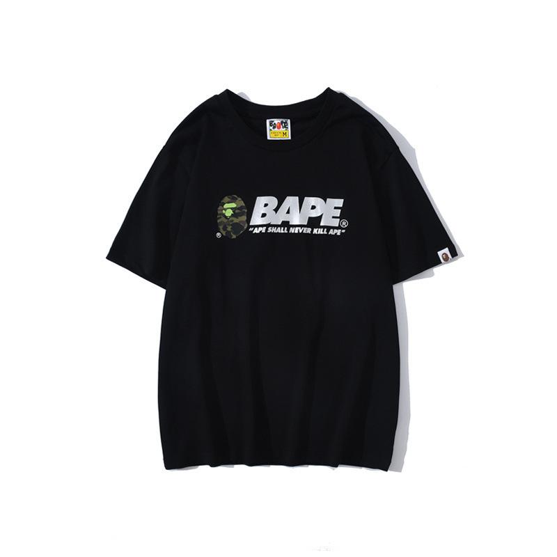 Bathing Ape T-Shirt Summer Short Sleeve Letter Print Round Neck Pullover T-shirt