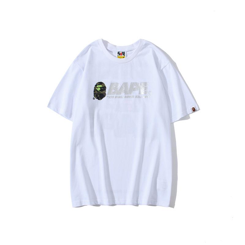 Bathing Ape T-Shirt Summer Short Sleeve Letter Print Round Neck Pullover T-shirt
