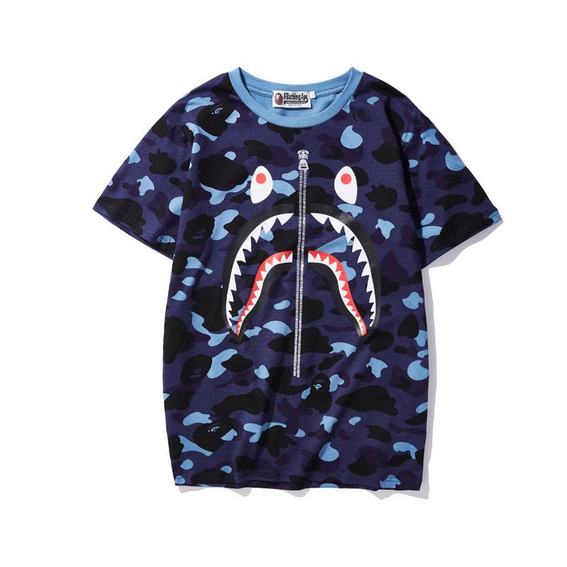 Bathing Ape T-Shirt Spring and Summer Short-Sleeved T-shirt Printed Men's and Women's Fashion All-Matching