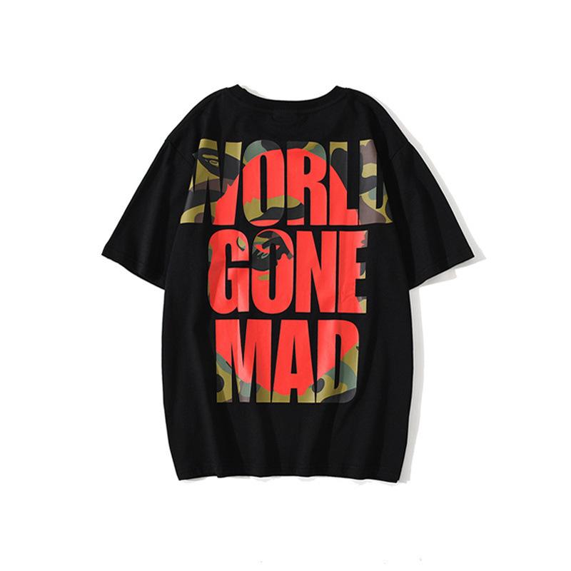 Bathing Ape T-Shirt Summer Monkey Head Letter Short Sleeve T-shirt