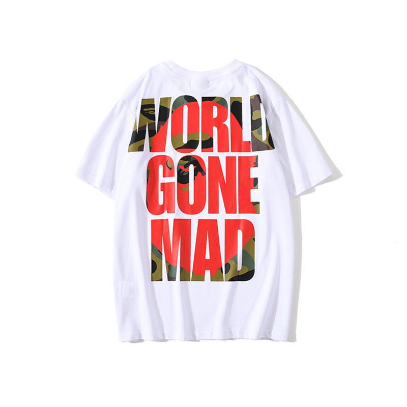 Bathing Ape T-Shirt Summer Monkey Head Letter Short Sleeve T-shirt