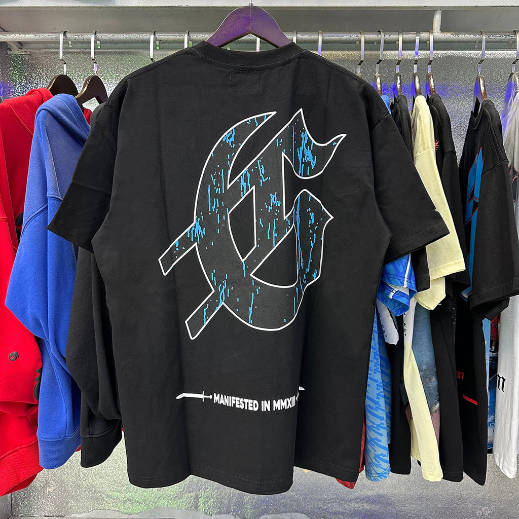 Godspeed T-shirts Skull Gentleman Rose Print Cotton Casual Short Sleeve Men and Women