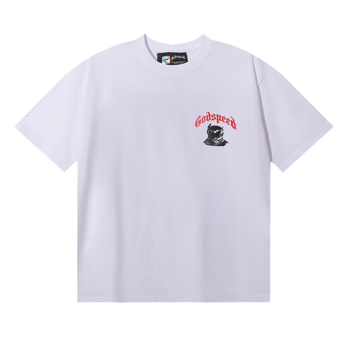 Godspeed T-shirts Astronaut Moon Landing Print Cotton Casual Short Sleeve Men and Women