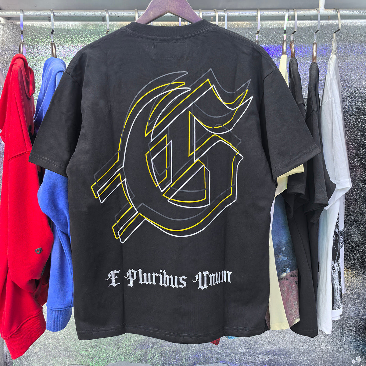 Godspeed T-shirts Spacesuit Pyramid Printing Cotton Casual Crew Neck Short Sleeve Men and Women