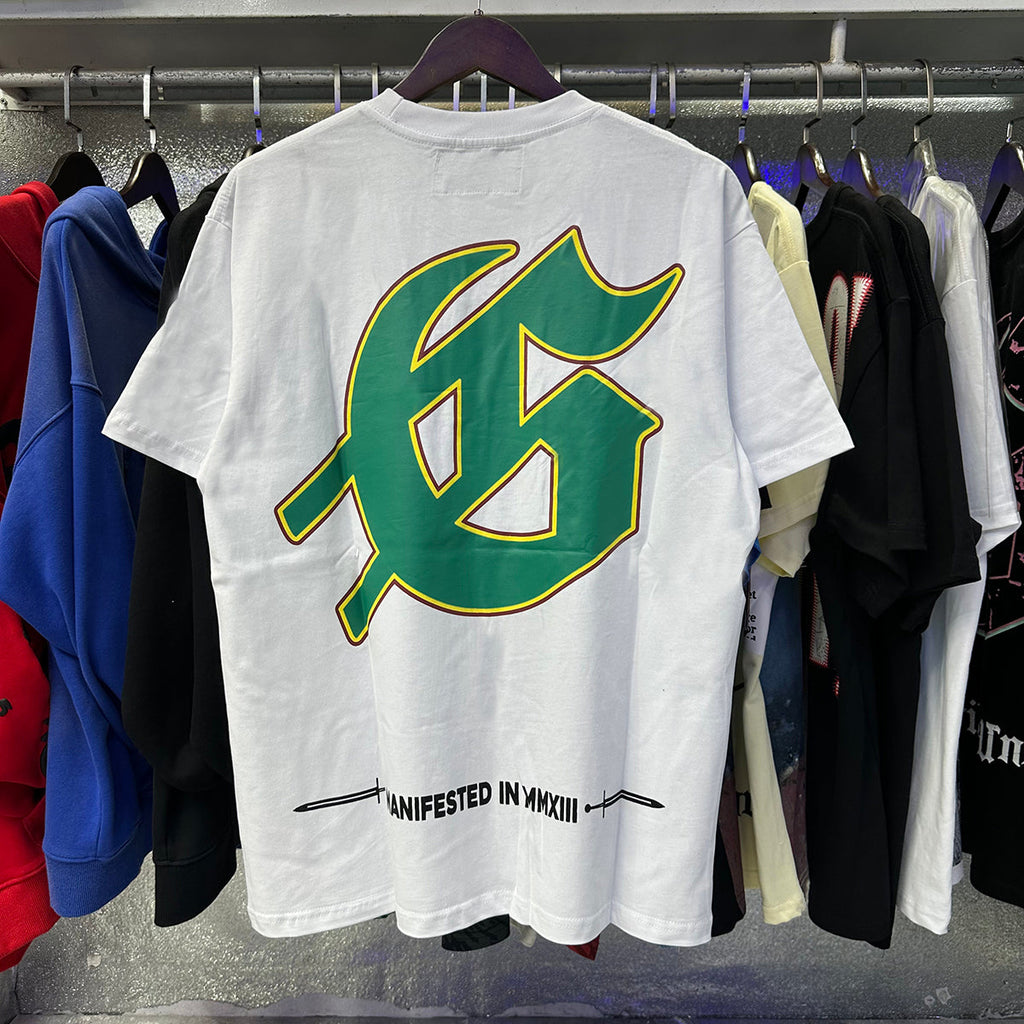 Godspeed T-shirts Speedboat Shark Print Cotton Crew Neck Short Sleeve Men and Women