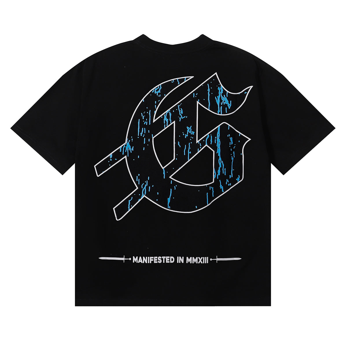 Godspeed T-shirts Skull Gentleman Rose Print Cotton Casual Short Sleeve Men and Women