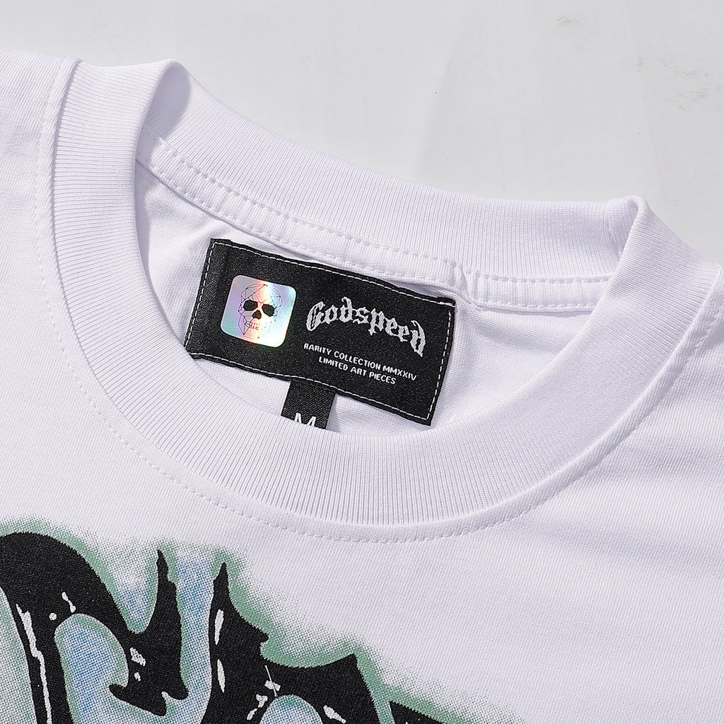 Godspeed T-shirts Skull Marines Printed Cotton Casual Short Sleeves Men and Women