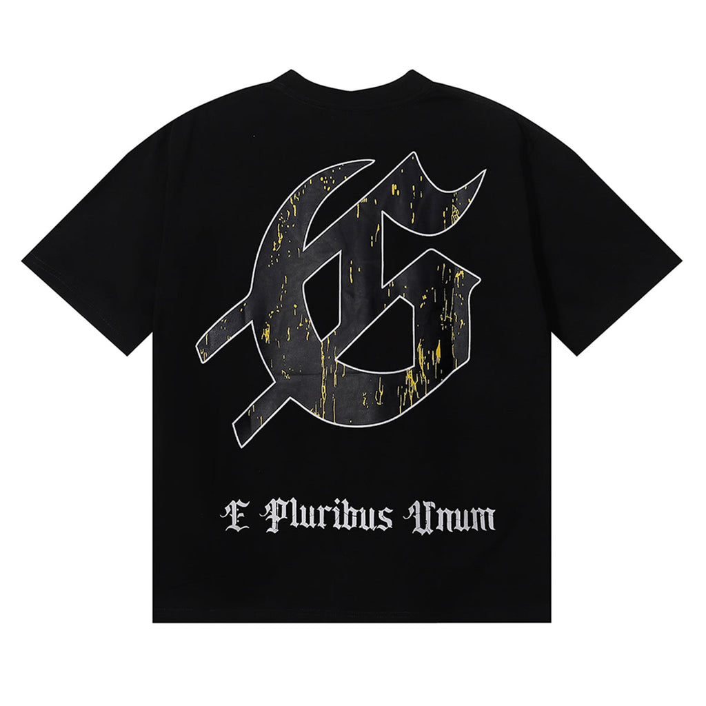 Godspeed T-shirts Skull Landscape Printing Cotton Casual Short Sleeves Men and Women