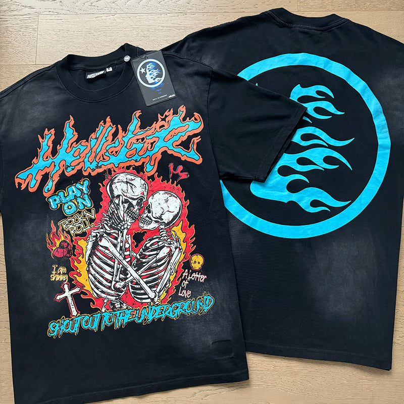 Hellstar T-shirts Washed Aging Process