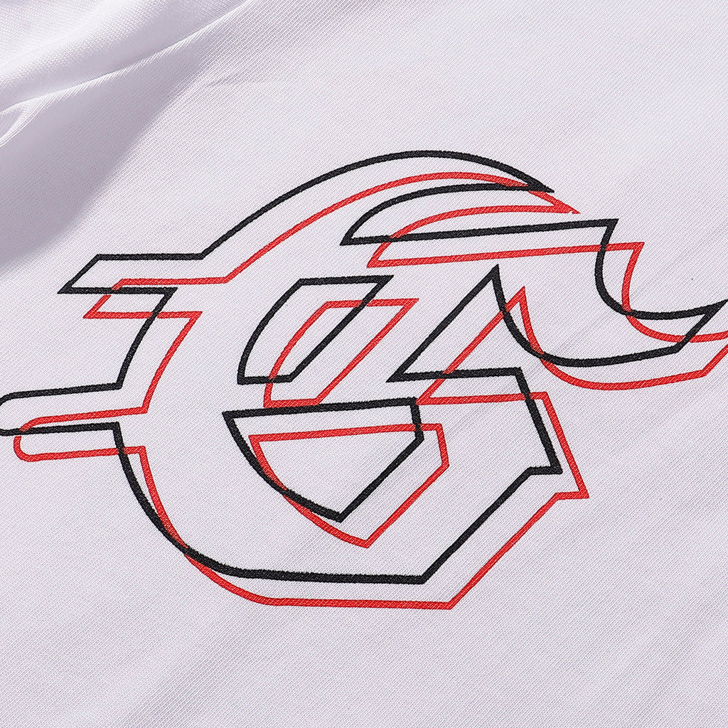 Godspeed T-shirts Double Sided Skull Face Printed Cotton Casual Short Sleeve Men and Women