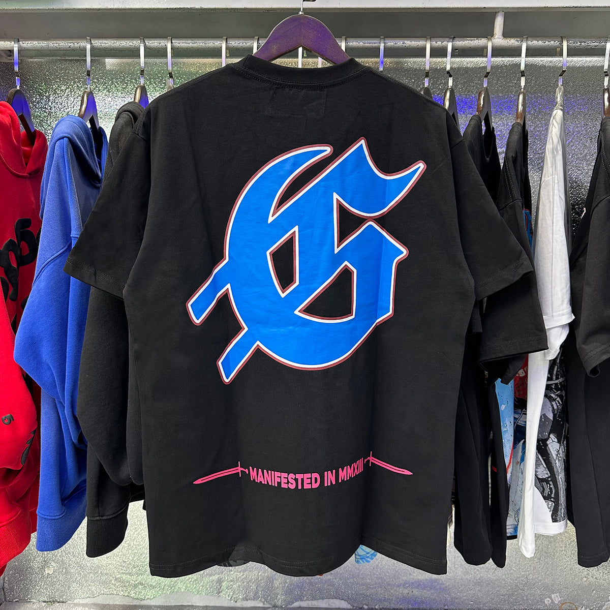 Godspeed T-shirts Convenience Store White Car Printing Cotton Casual Short Sleeve Men's and Women's