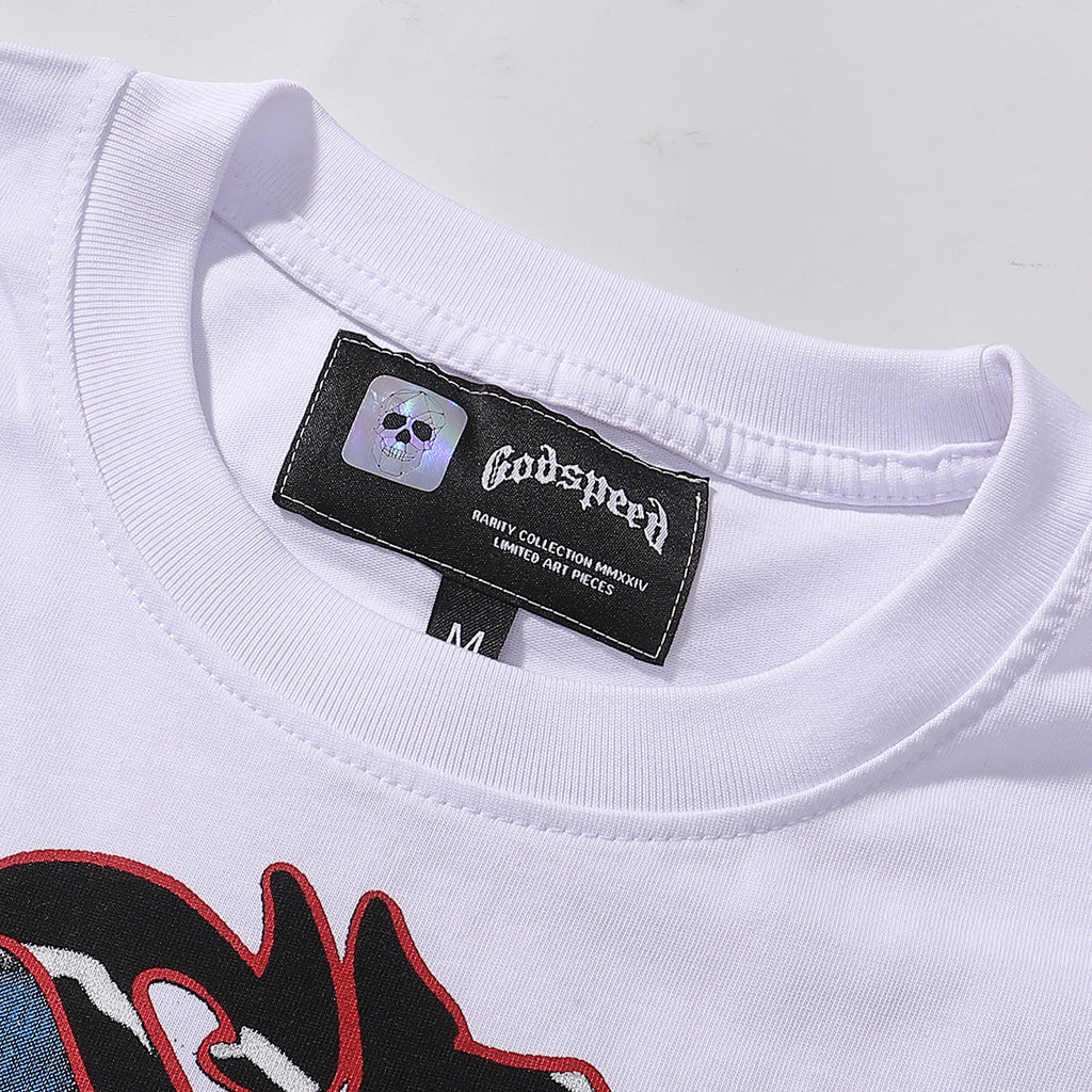 Godspeed T-shirts Skull Astronaut Print Cotton Casual Short Sleeve Men and Women