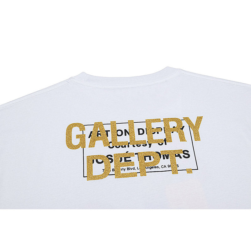 Gallery Dept T-shitrs round Neck Short Sleeve Color Graffiti Loose