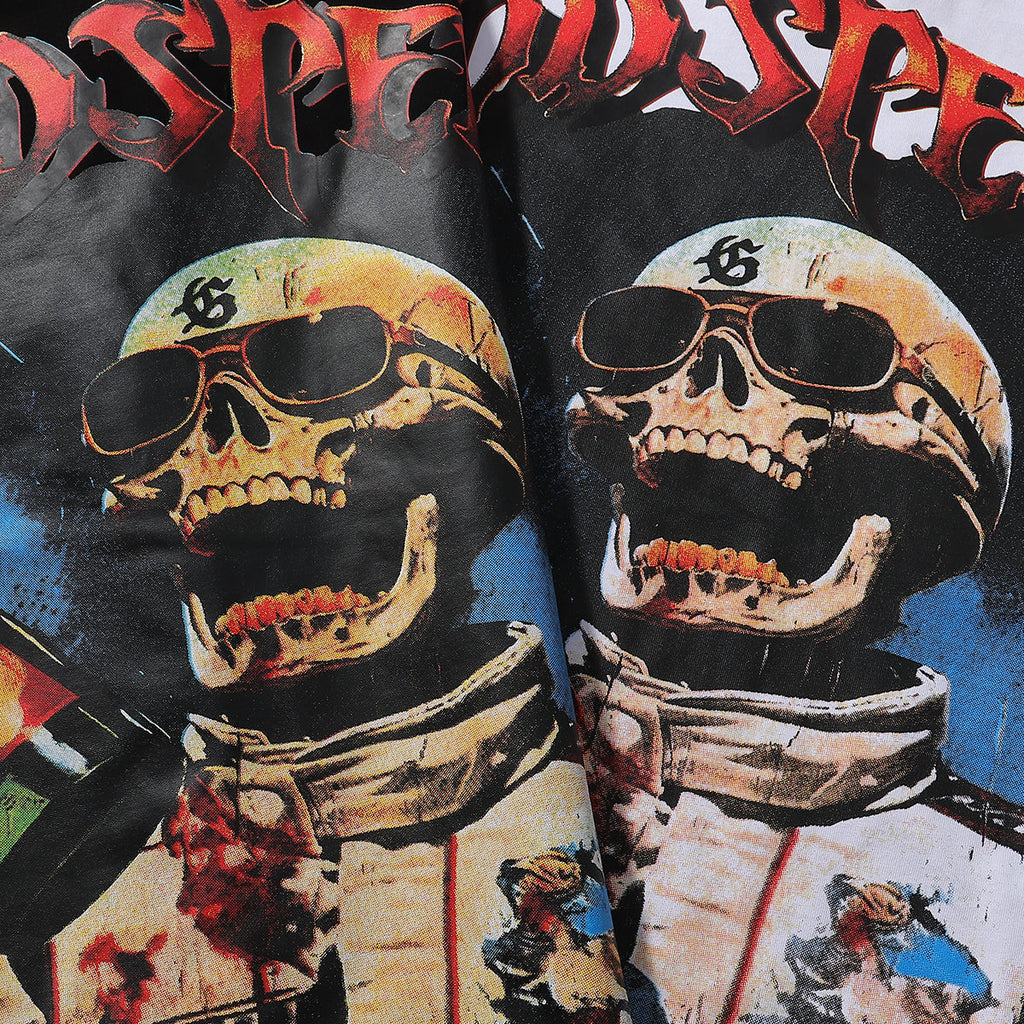 Godspeed T-shirts Racer F1 Champagne Printed Cotton Casual Short Sleeve T-shirts Men and Women