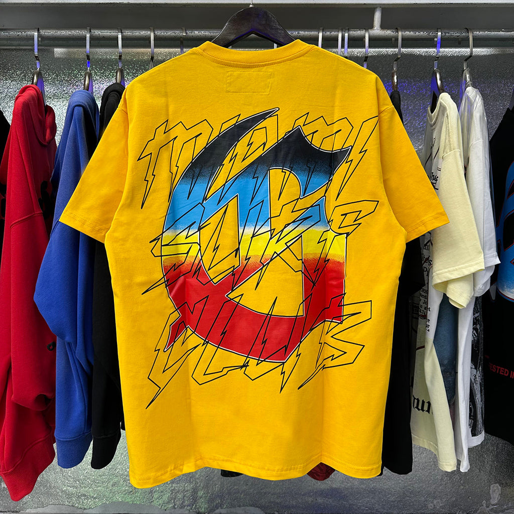 Godspeed T-shirts Beach Skull Surfboard Print Cotton Casual Short Sleeve Men and Women