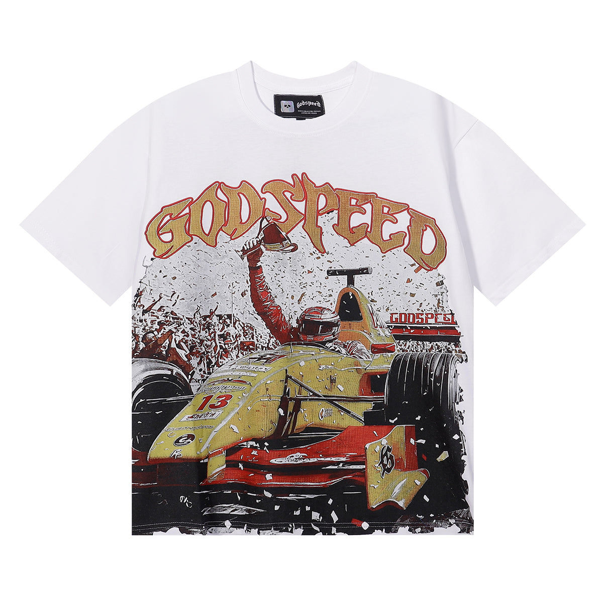 Godspeed T-shirts Racing Wins Scene Printed Cotton Casual Short Sleeves Men and Women