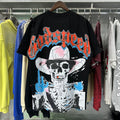 Godspeed T-shirts Great Western Skull Denim Cactus Print Cotton Casual Short Sleeve Men and Women