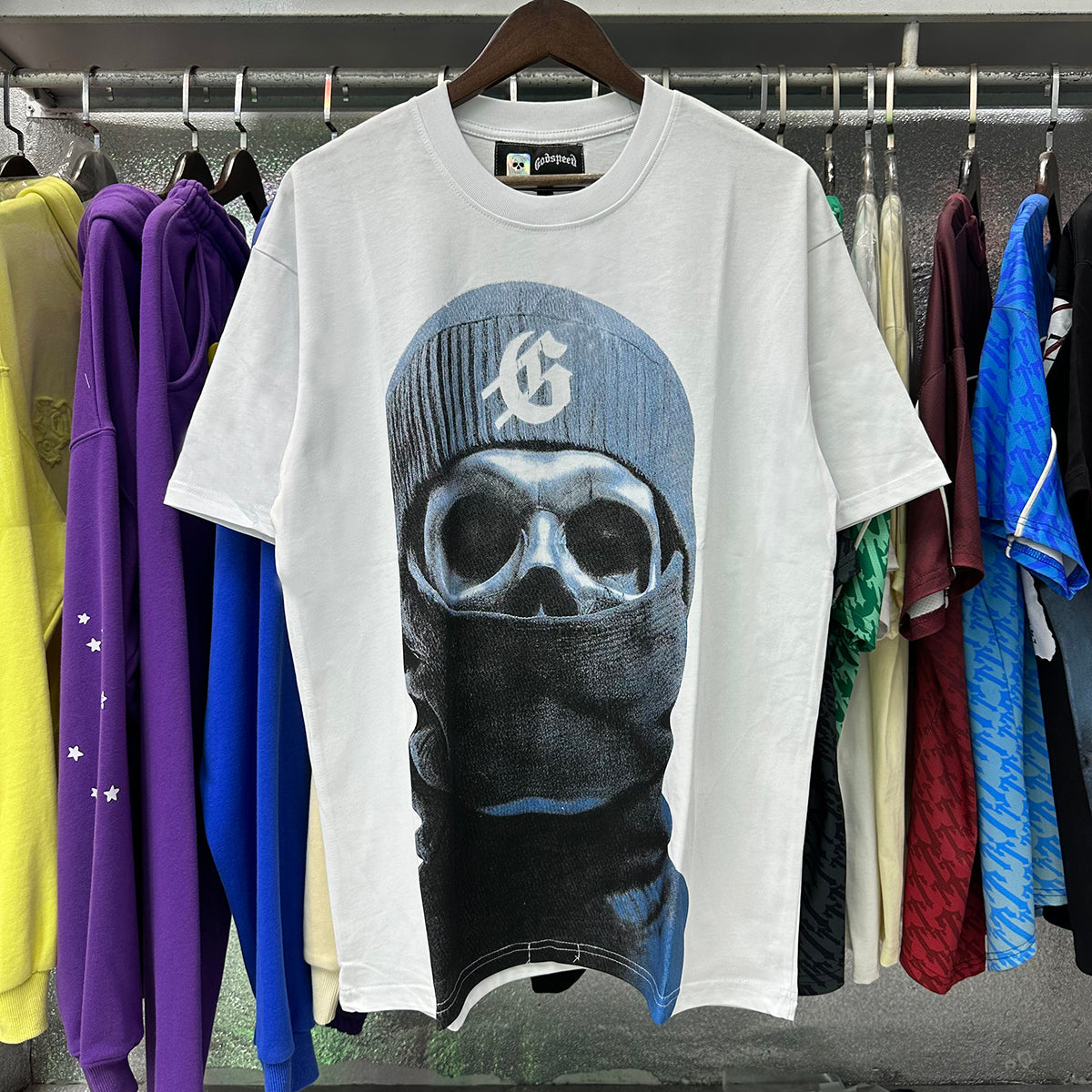 Godspeed T-shirts Masked Man Printed Cotton Casual Short Sleeve Men and Women