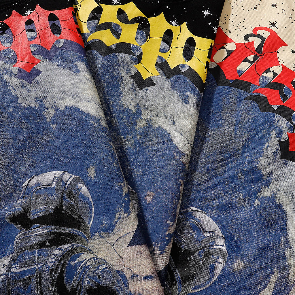 Godspeed T-shirts Astronaut Earth Gypsy Printing Cotton Casual Short Sleeve Men and Women