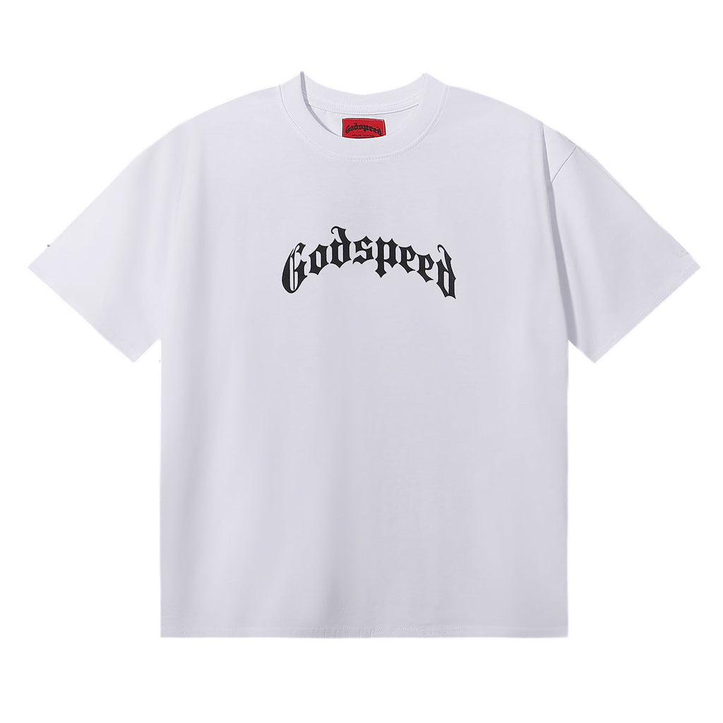Godspeed T-shirts Skull Rose Clock Plate Double Yarn Cotton Casual Short Sleeve Men and Women
