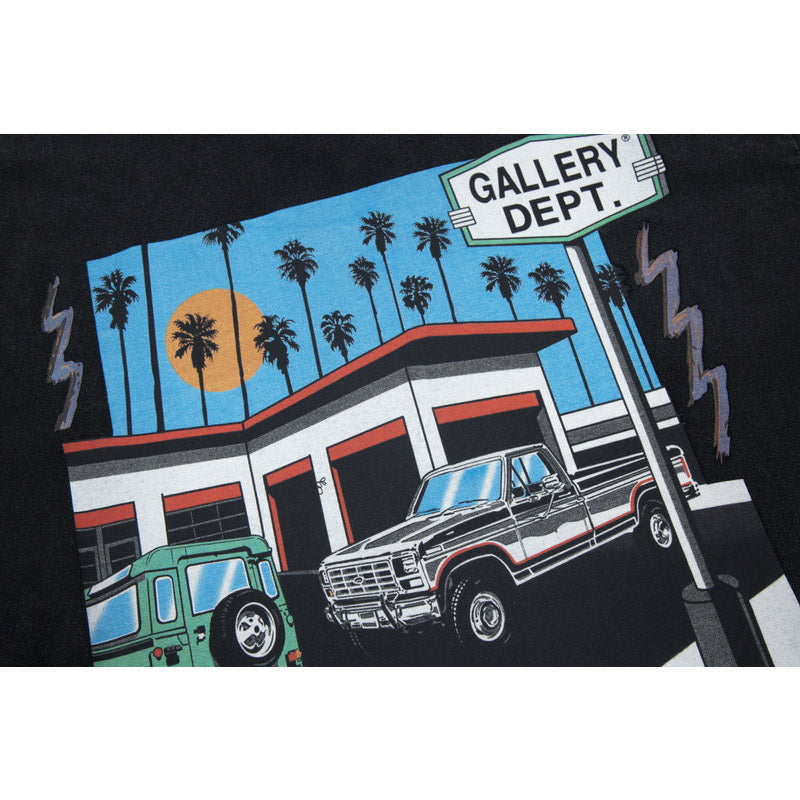 Gallery Dept T-shitrs Retro Distressed Cartoon Car Short Sleeve Men and Women
