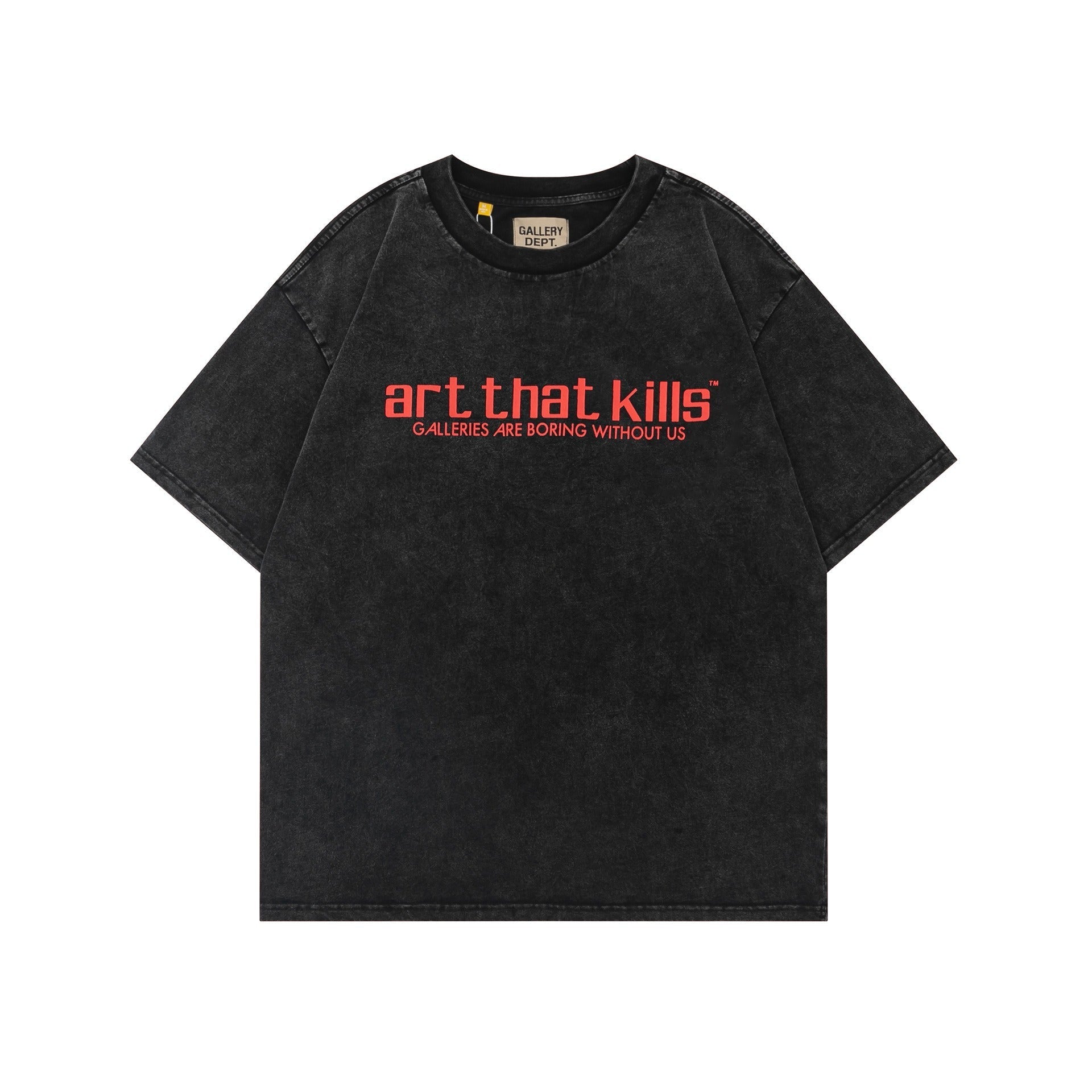 Gallery Dept T-Shirt Washed and old bronzing alphabet print short-sleeved T-shirt