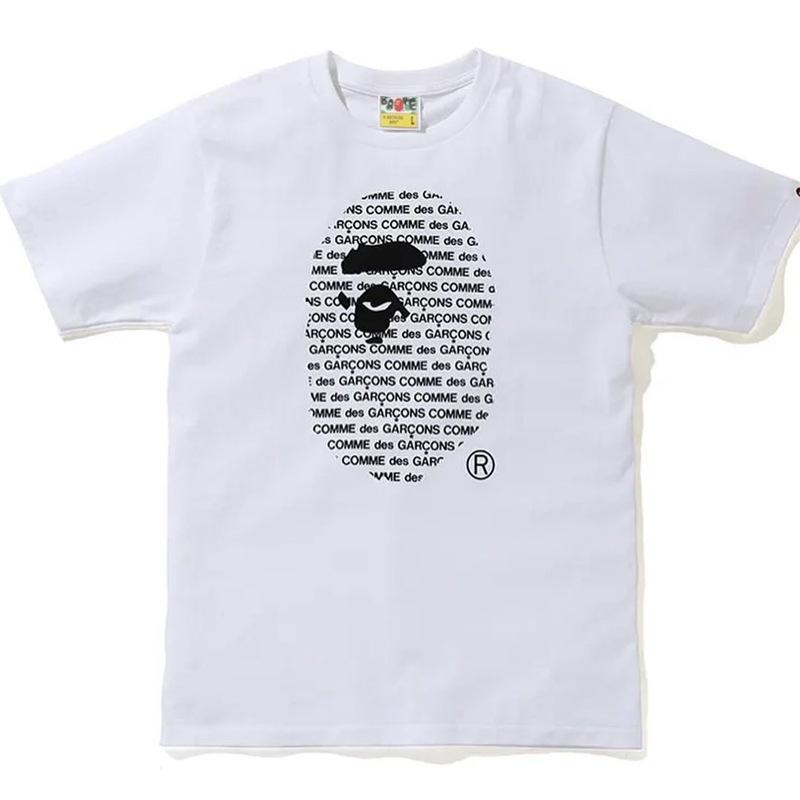 Bathing Ape T-Shirt Letter Ape Head Printed Cotton Short Sleeve T-shirt