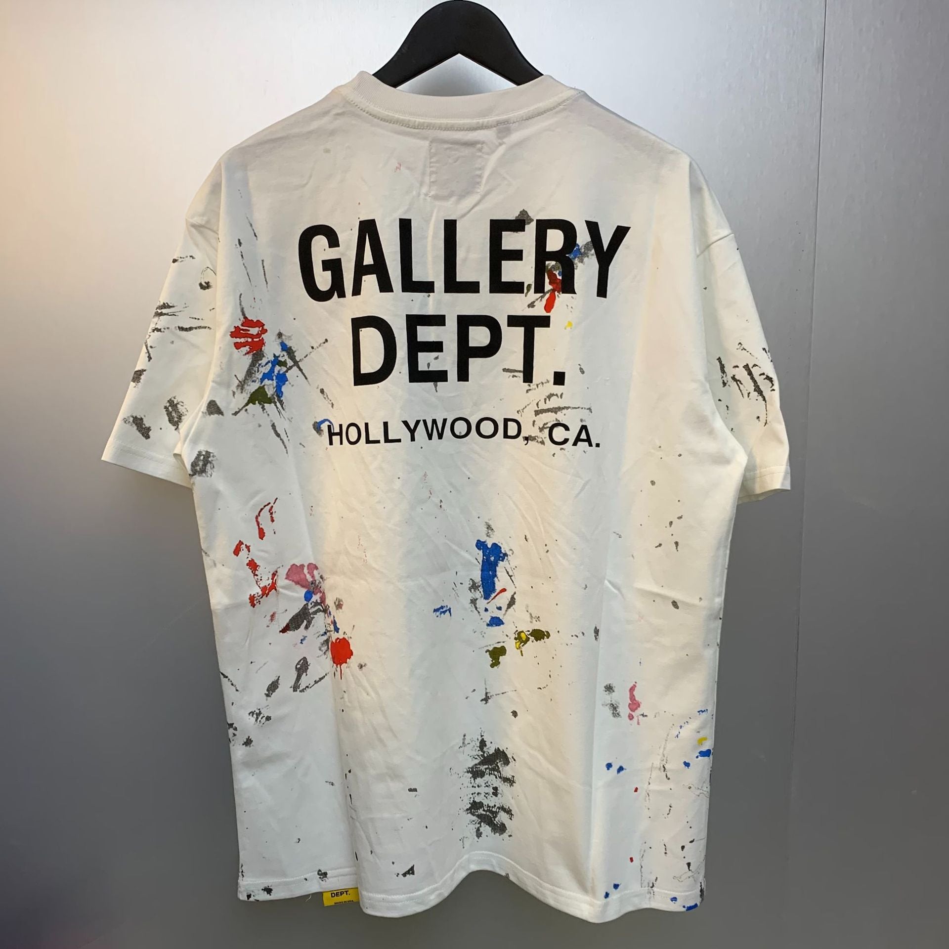 Gallery Dept T-Shirt Color Hand Painted Splash Ink Letter Print Short Sleeve T-Shirt