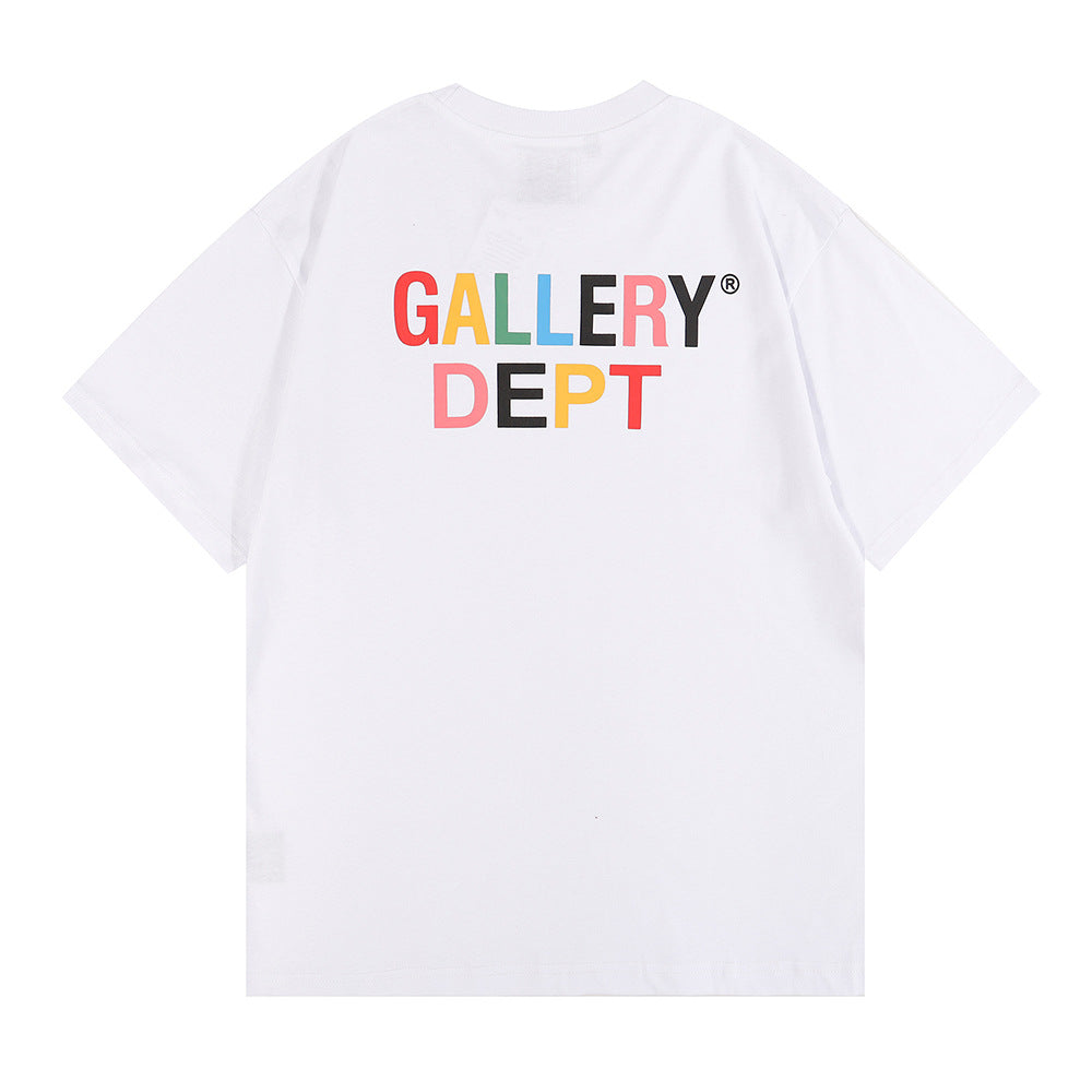 Gallery Dept T-shitrs Summer Color Letter plus Size Short Sleeve