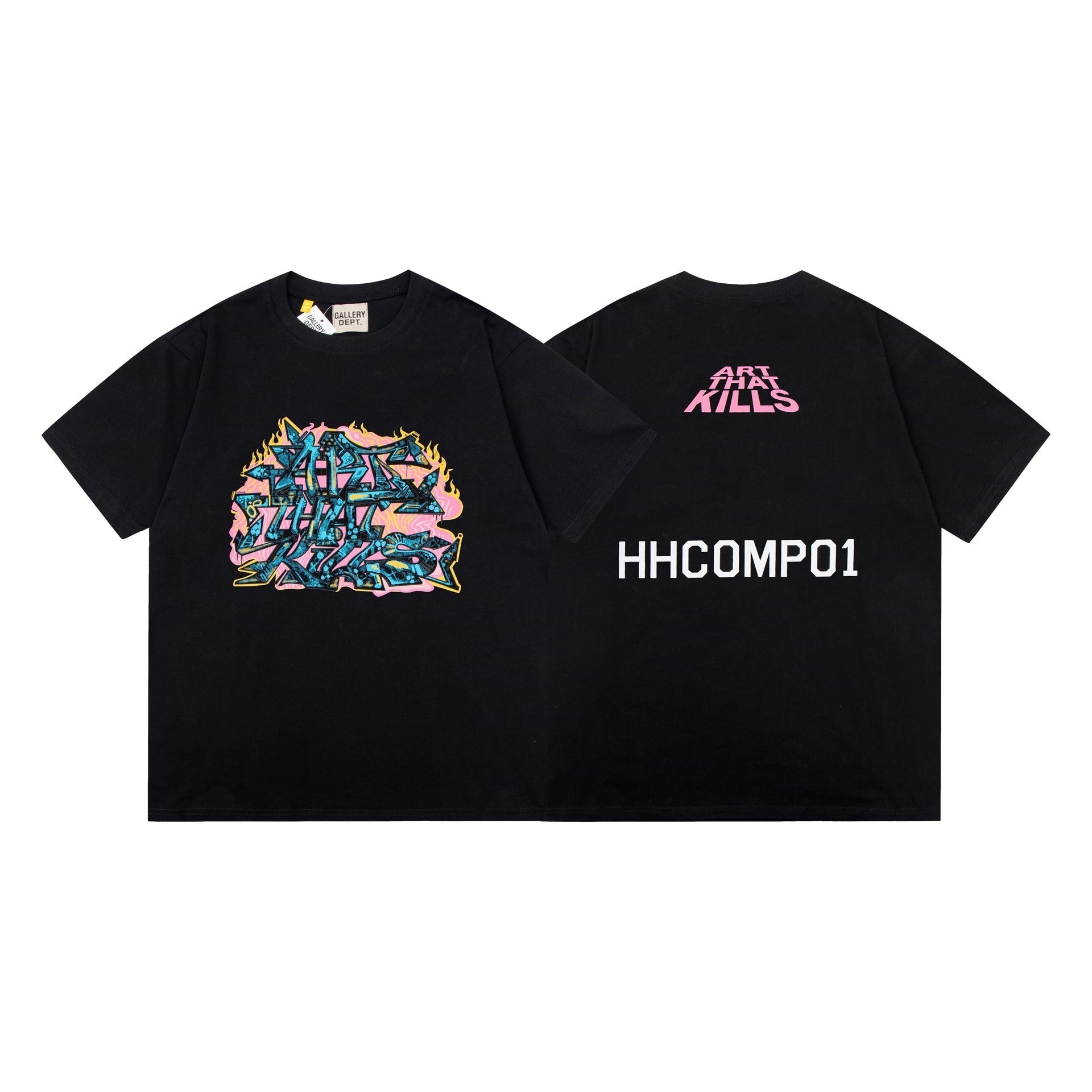 Gallery Dept T-Shirt Ink-splashing Tie-dye Alphabet Short Sleeve T-Shirt