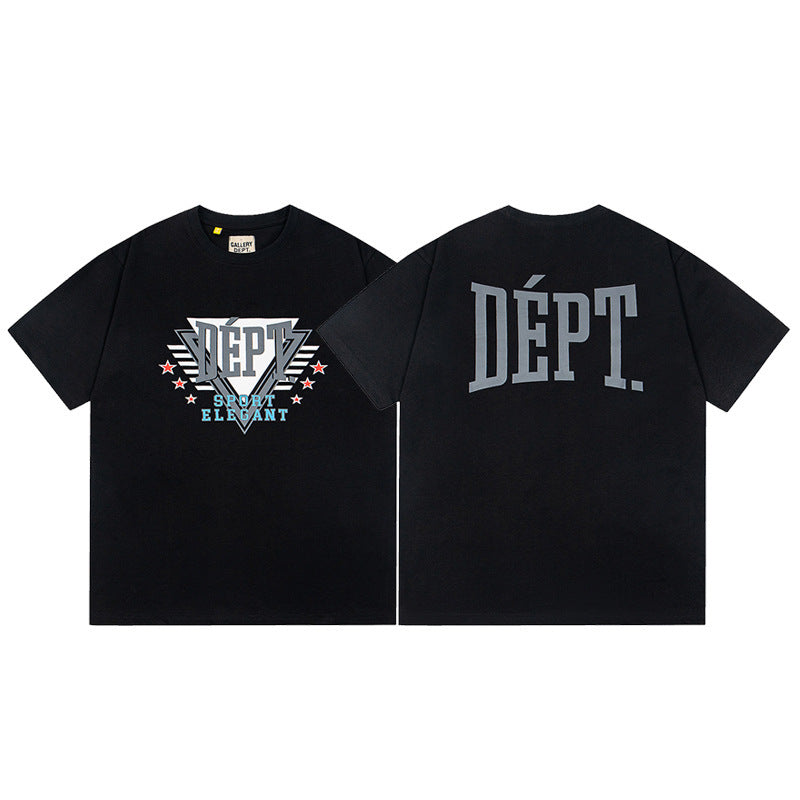 Gallery Dept T-Shirt Letter Pattern Washed Old Short Sleeve T-Shirt