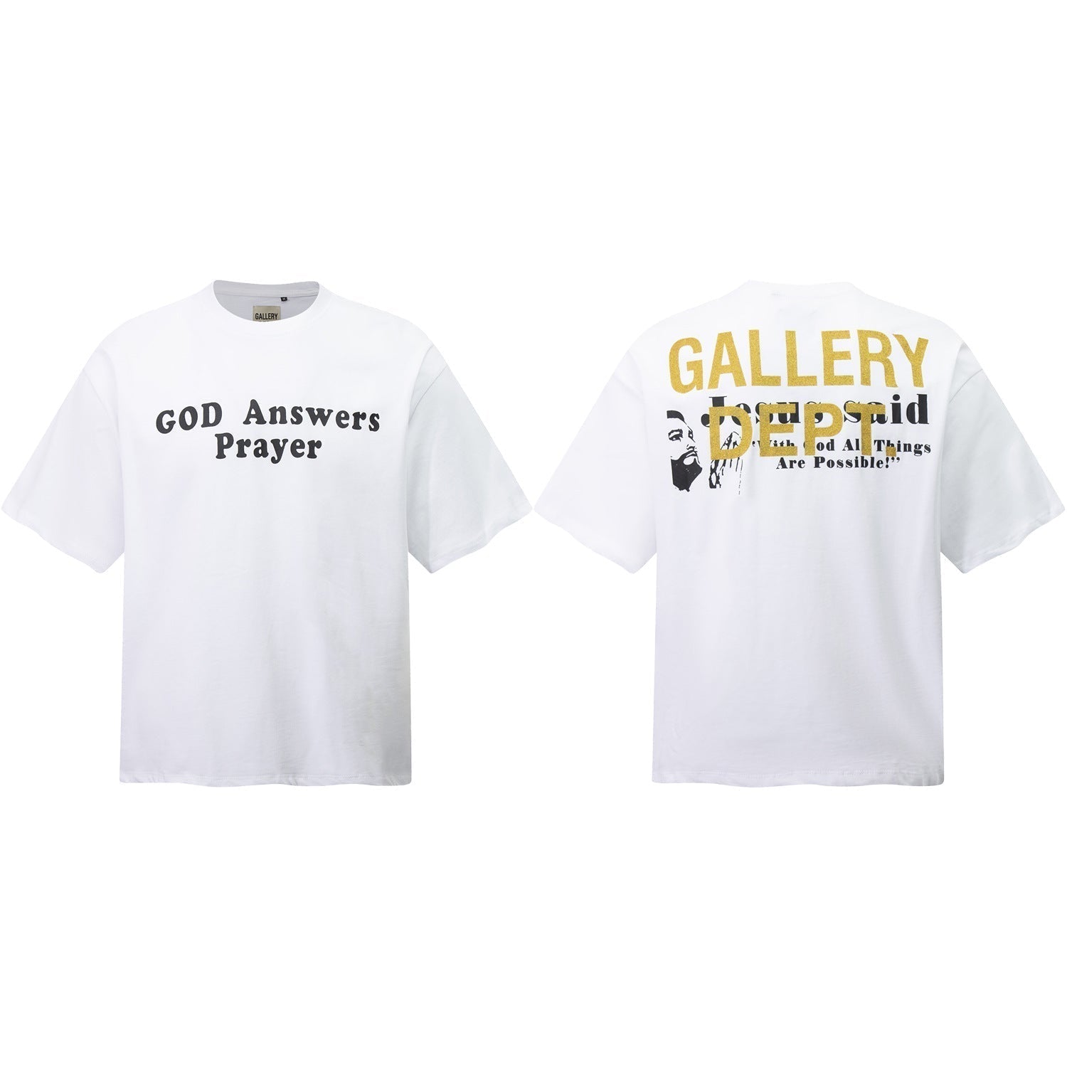 Gallery Dept T-Shirt Bronzing Letter Slogan Printed Short Sleeve T-Shirt