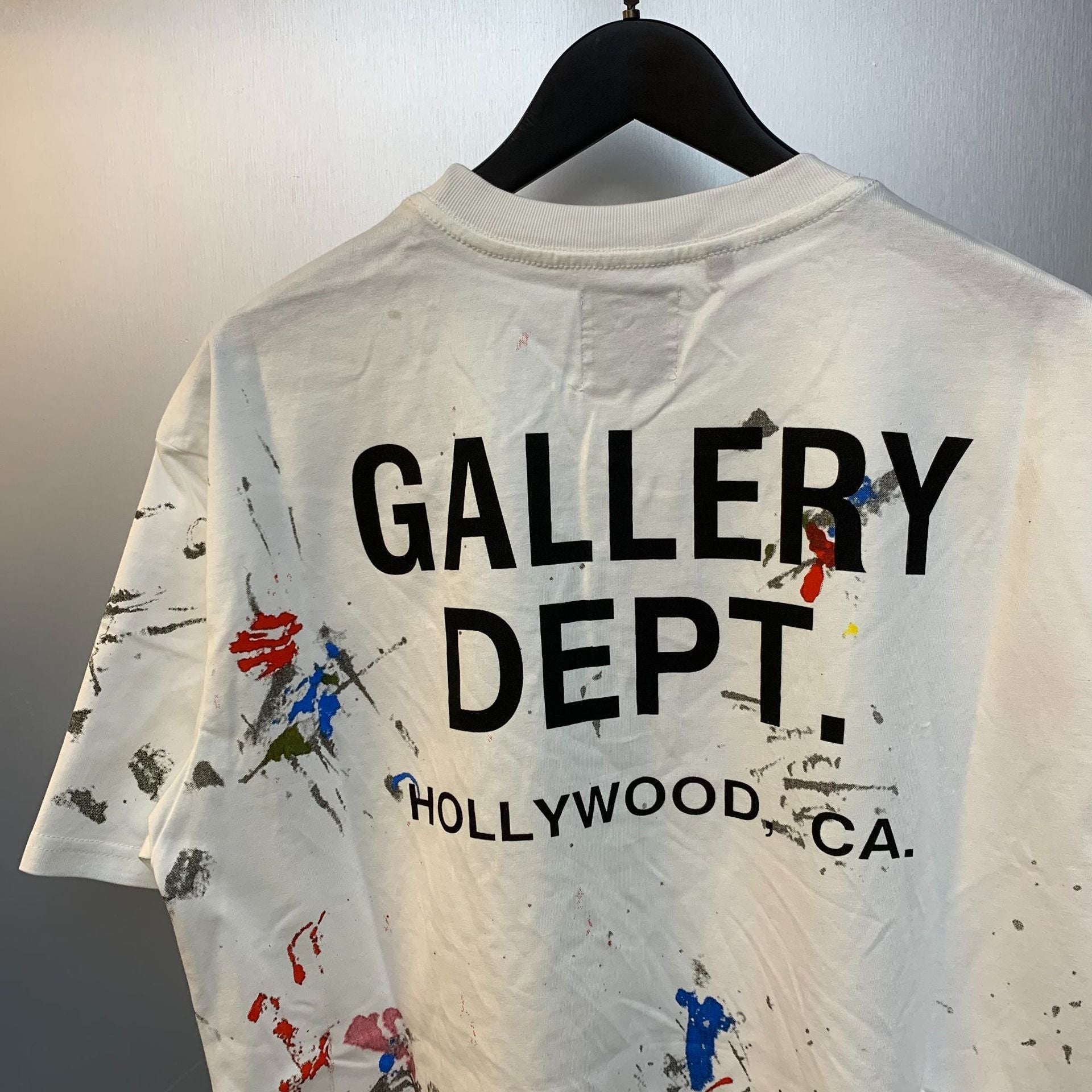 Gallery Dept T-Shirt Color Hand Painted Splash Ink Letter Print Short Sleeve T-Shirt