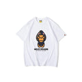 Bathing Ape T-Shirt Summer Short Sleeves, Blue Shark Monkey T-shirt Printed Casual Short Sleeve Fashion