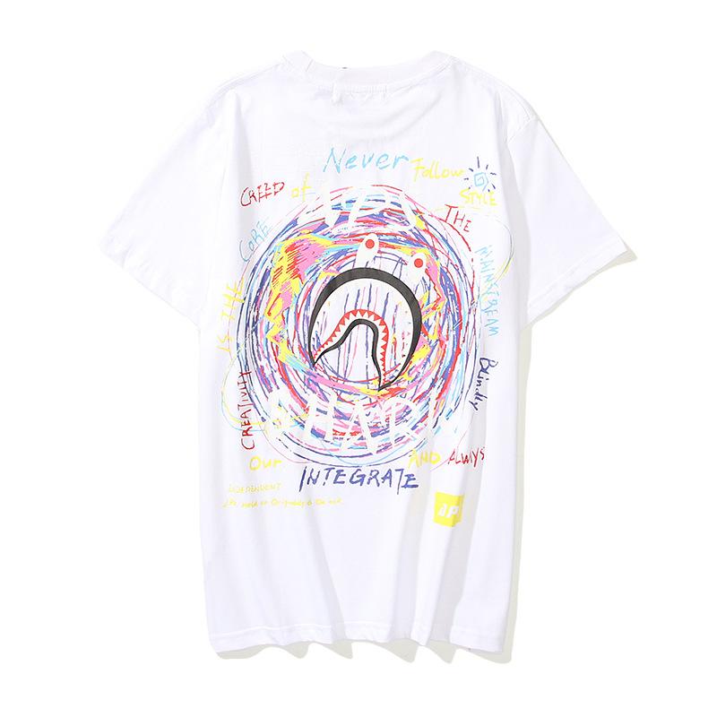Bathing Ape T-Shirt Cartoon Round Neck Summer Printed Large Size Short Sleeve Casual