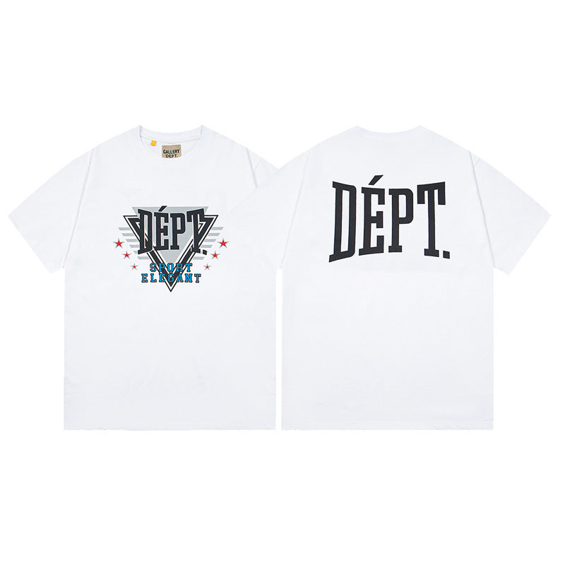 Gallery Dept T-Shirt Letter Pattern Washed Old Short Sleeve T-Shirt