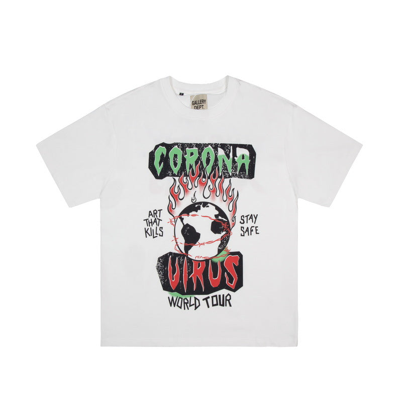Gallery Dept T-shitrs Men's Retro Graffiti Printing Short Sleeve