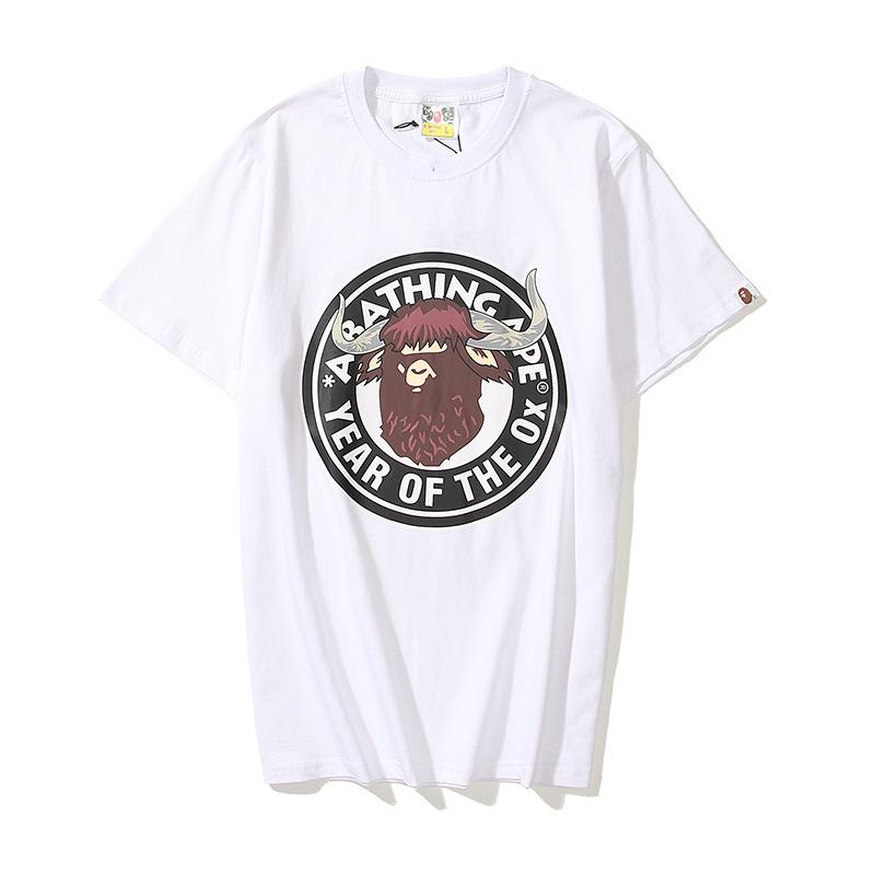 Bathing Ape T-Shirt T-shirt Short Sleeve Black Fashion Loose