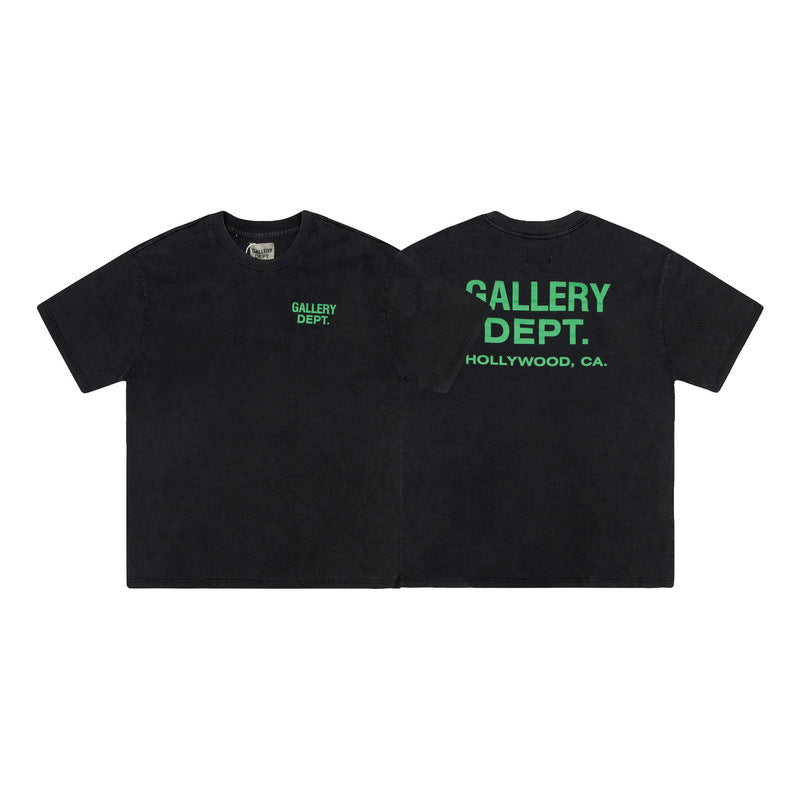 Gallery Dept T-shitrs Vintage Printed Letter Short Sleeve Loose