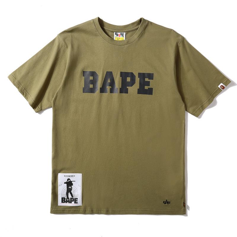 Bathing Ape T-Shirt Summer Letter Print Camouflage Short Sleeve T-shirt