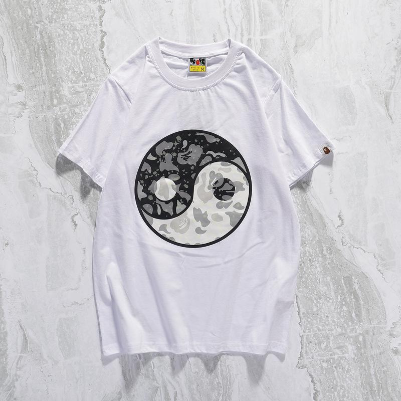 Bathing Ape T-Shirt Round Neck Summer Casual Cartoon Short Sleeve Pullover Anime T-shirt