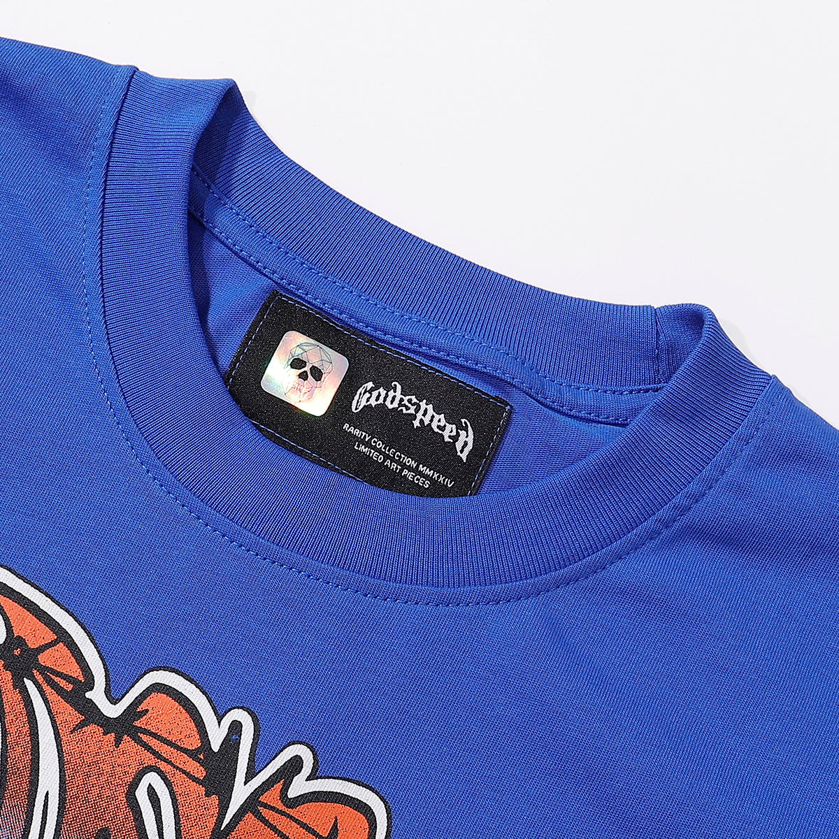 Godspeed T-shirts Urban Skateboard Skull Junior Print Cotton Casual Short Sleeve Men and Women